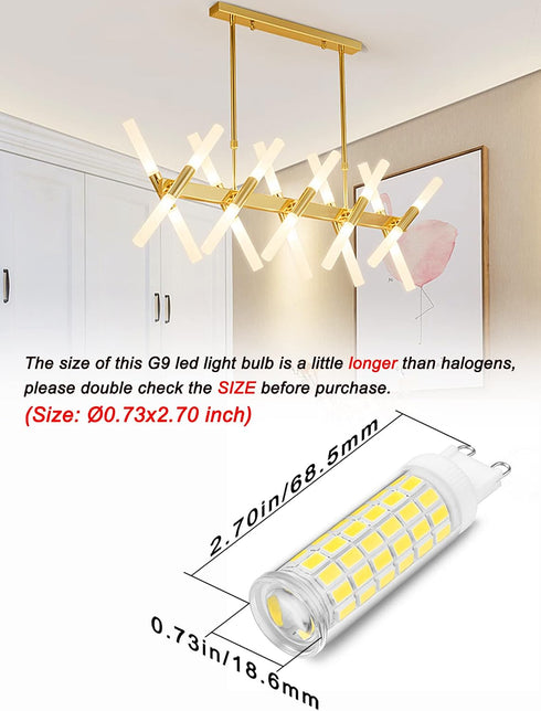 G9 Bulbs 75W 80W 100W 4000K White,1000 AC120V G9 8W Bulb Ligting,5Pack Ziomitus Led Replacement Natural lm, Bi-pin