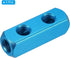 PATIKIL 2 Way 5 Port Air Manifold, 3 Pack G1/4 Inch Aluminum Air Hose Inline Manifold Block Splitter