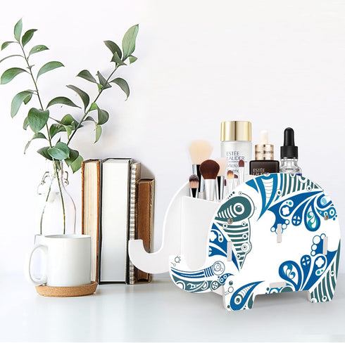 MOKANI Cute Elephant Pen Pencil Holder for Desk, Desk Organizer Marker Makeup Brush Holders, Office Decor Accessories