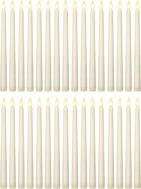 Treela 36 Pieces Flameless Taper Candles Flickering Faux LED Battery Operated Electric