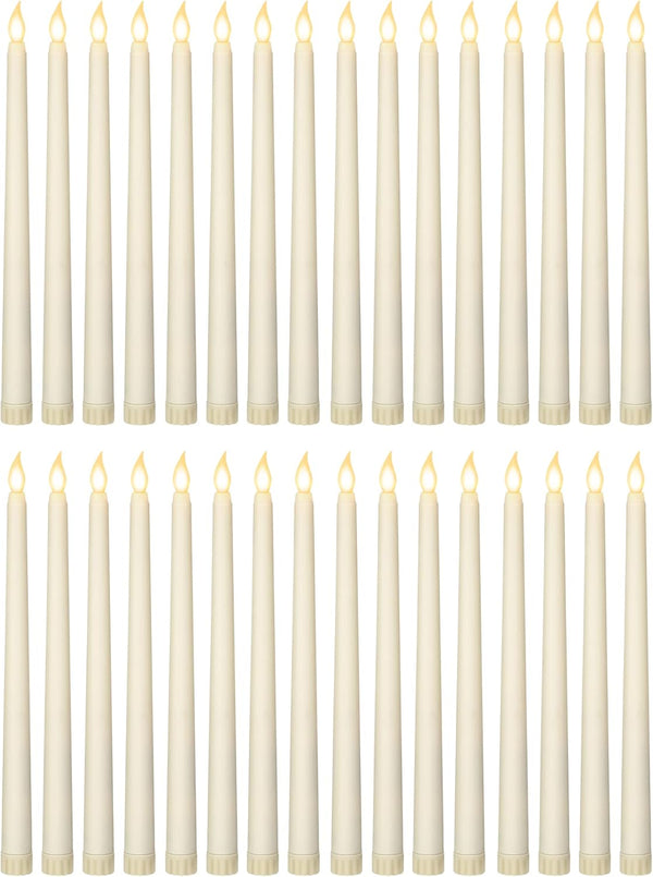 Treela 24 Pcs Flameless Taper Candles Battery Operated Bulk Fake Candles Light