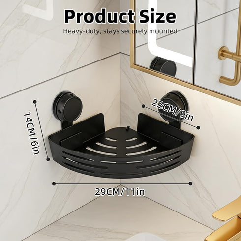 Generic 2026 Triangle Suction Cup Corner Shower Shelf, New No Drill Bathroom Corner Shelf, Heavy-Duty Strong Hold
