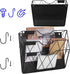 Magnetic File Holder, 3-Tier Black File Organizer for Cabinets, Mail & Magazine Holder, No-Drill Mount for Office Home