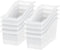 IRIS USA Plastic Connecting Book Bin and Paper Storage Container, 15" x 6", 8-Pack for Office Classroom, Clear