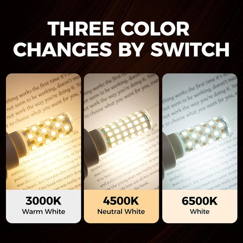 E14 Bulbs 50 -500Lm Changing-3000K| 4500K|6500K- E-14 Bulbs AC110V-240V (4Pack) LED European Watt Equivalent