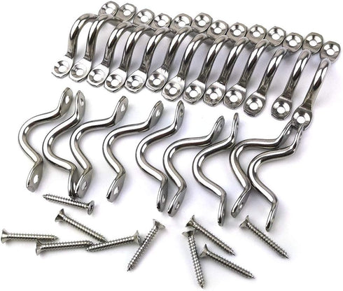 22Pcs M5 316 Stainless Steel Eye Straps Ceiling Wall Mount U Hook with Screws
