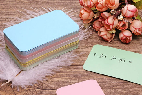 Tupalizy 100PCS Small Blank Paper Message Note Business Cards, Double-Sided Mini Greeting Place Name Vocabulary Cards