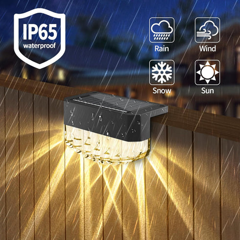 Outdoor,12 Pack Lights,8 Solar Fence Lights Solar Deck Fixed Colors Color Changing Modern Solar Powered,Waterproof LED