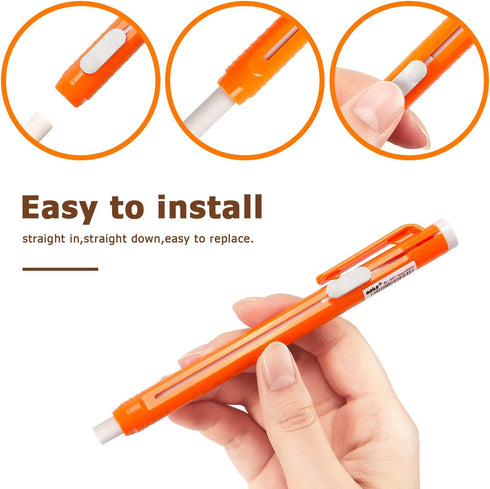 Retractable Mechanical Eraser Pen - Assorted Color Pen-Style Erasers, 5 Pack