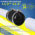 2 Pcs Flexible TPE Coupling with Stainless Steel Clamps for Plastic and Copper Plumbing Connections, Black (1-1/2