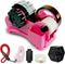 Heat Tape Dispenser Set, Pink Multi-Roll, PreCut 1.4'' Pieces, Semi-Automatic with 1+3'' Core