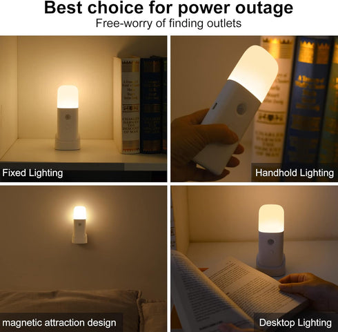 Dimmable Hallway(2Pack) CREWEEL Rechargeable Motion Sensor Night Light, Battery Operated nightlights, Motion Sensor