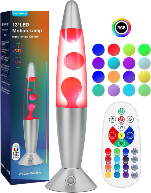 17 Colors Changing Liquid Motion Lamp with Remote: 13.5" LED Night Light