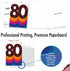 The Best Card Company - 80th Happy Birthday Notecard with Envelope, Congrats Bday Card, Fun 80 Year Milestone