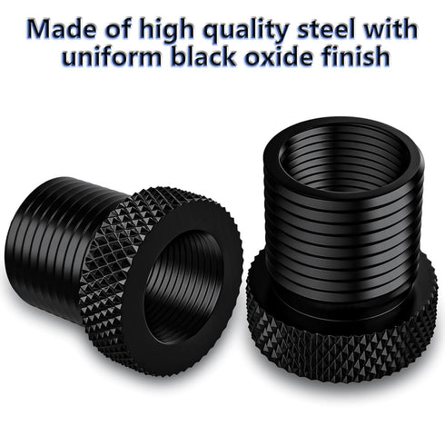 2 Pack Thread Adapters and Washers, 1/2x28 to 3/4x16 Steel Thread Protector with Rubber Washer (Black)