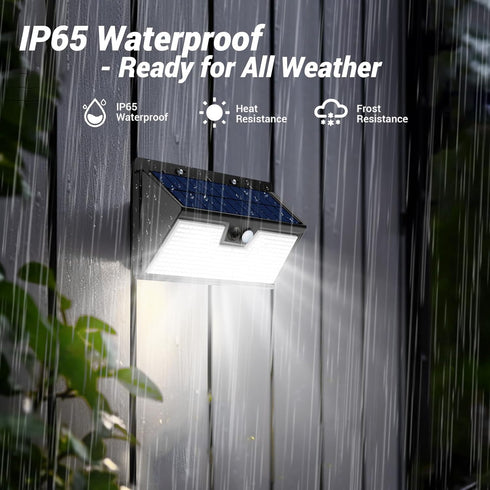 318 3 1 Pack vighep Solar Motion Lights Outdoor, LED Waterproof Fence Light Solar Powered with Lighting Mode, Cold