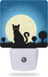 AOWULA Halloween Night Lights Plug into Wall,Black Cat Moon Night Light Dusk to