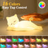 16 Colors+5 Dimming+Silicone Lying Flat Cat Lamp Funny Gifts, Random Stuff, Touch+Remote+Recharge Night Light for Kids