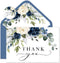 JarThenaAMCS 50 Pack Floral Thank You Cards Bulk Blue Flower Greeting Cards