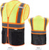 High Visibility Reflective Safety Vest with Zipper and Pockets (Yellow & Black),Medium
