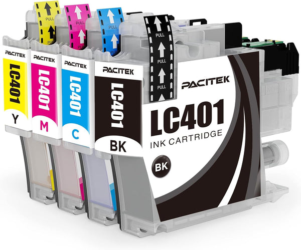 LC401 Ink Replacement for Brother LC401 Cartridges Compatible with MFC-J1010DW, MFC-J1012DW, MFC-J1170DW, 4 Pack