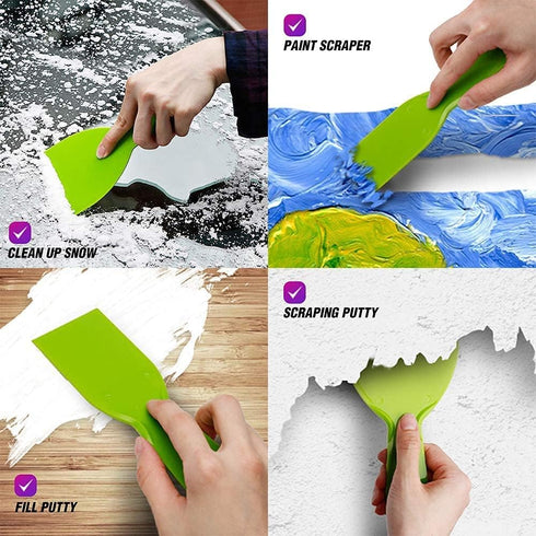 Utoolmart 2" Plastic Flexible Putty Scraper Knives, 3Pcs for Taping Drywall Wall Painting Green