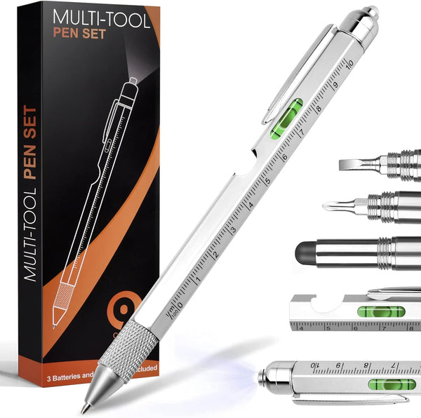 9 in 1 Multi-Tool Pen for Men, Tools with Ballpoint Pen, Screwdrivers,