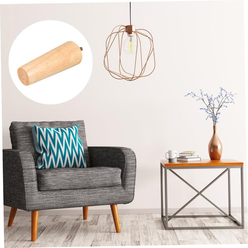 4pcs 5x12cm M8 NUOBESTY Solid Wood Furniture Legs Tapered Sofa Replacement Legs Threaded for Coffee Table Cabinet Tv