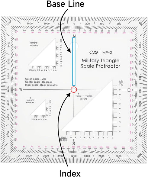 CYA Military Coordinate Scale Protractor for Accurate Land Navigation