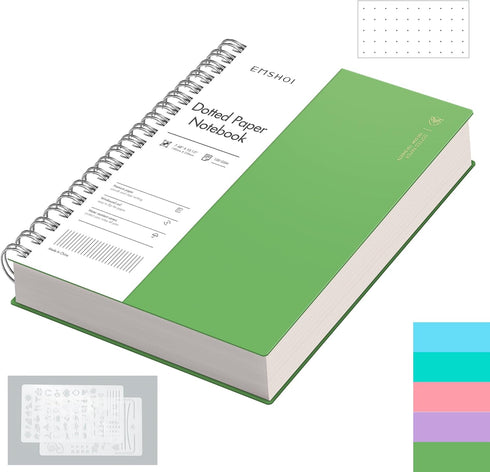 EMSHOI B5 Spiral Notebook, Bullet Dotted Journal, Large 7.48" X 10.15", 300 Pages/150 Sheets, 100gsm Dot Grid Paper,