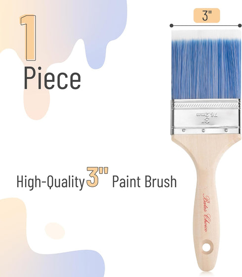 Bates- Paint Brushes, 3-Inch, 1 Pack, Treated Wood Handle, Paint Brushes for Walls, Stain Brush, Wall Paint Brushes, Furniture Paint Brush, Paint Brushes for Painting Walls, Painting Brush by Bates Choice