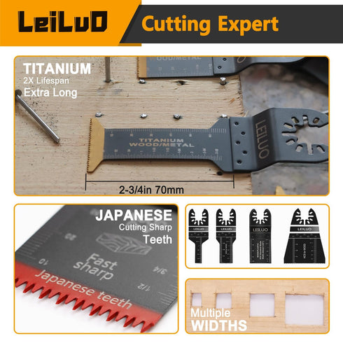 158 LEILUO Pcs Multitool Blade Kits Cutting and Sandpaper Oscillating Tool Accessories Universal Oscillating Saw Blades
