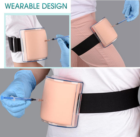 Skillssist IM,SQ Injection Practice Pad Model with Skin, Subcutaneous Tissue and Muscle Layer for Nurse and Medical