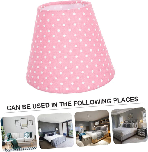 Angoily Creative Polka Dot Cloth Lampshade Cover Simple Round Fabric Light Cover with Durable Bracket Soft Light