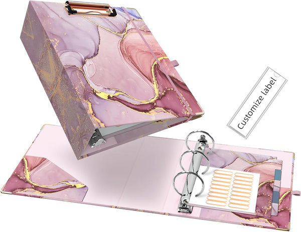 Ospelelf Mini 3 Ring Binder 2 Inch, Cute Binder for 5.5" x 8.5" with 5 Tab Dividers for School and Office