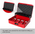 Jssmst Large Locking Cash Box with Money Tray, Metal Money Box with Combination Lock, Cash Safe with Security Cable, Red