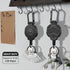 Retractable Keychain Badge Holder with Belt Clip, Heavy Duty Carabiner ID Badge Clip Reel, 32” Steel Cord, 1pcs Black