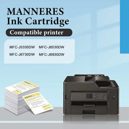 LC3017XL High Yield Ink Cartridges (5-Pack, 2 Black/1 Cyan/1 Magenta/1 Yellow) Compatible for Brother MFC-J5330DW
