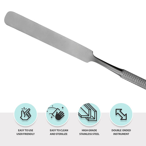 5 Set SURGICAL ONLINE Metal Spatula pcs Kit Tools - Stainless Steel Double-Sided Tools, High Mirror Finish, Built