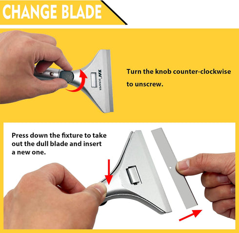 XW Razor Blade Paint Scraper Set, Heavy Duty Putty Knife with Quick Blade Change, Extra 20 PCS Blades