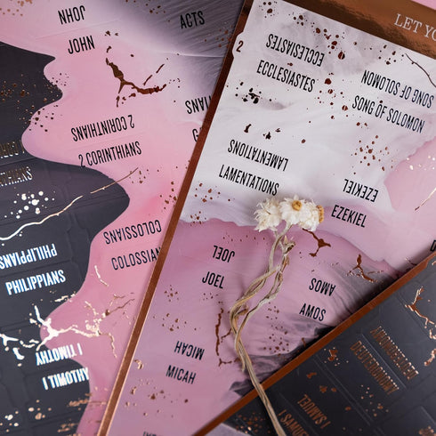 80Chapters UPAFEXXI-Laminated Bible Tabs (Rose Gold and Black Foil Embossed Lettering), Bible Tabs for Women