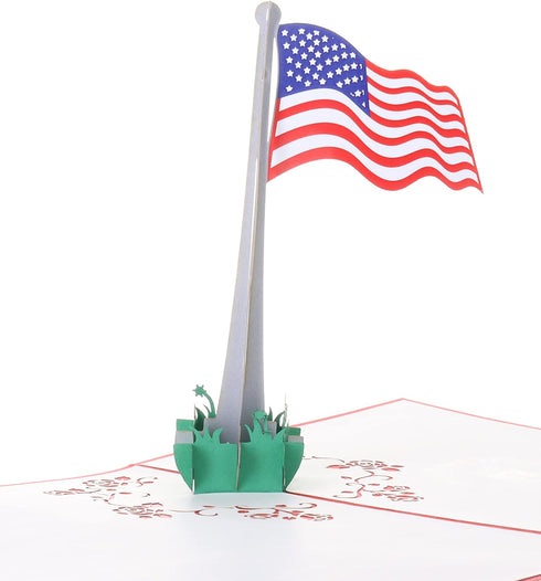 iGifts And Cards American Pride 3D Pop-Up Card - USA Flag for Veterans, Military, and Patriotic Holidays