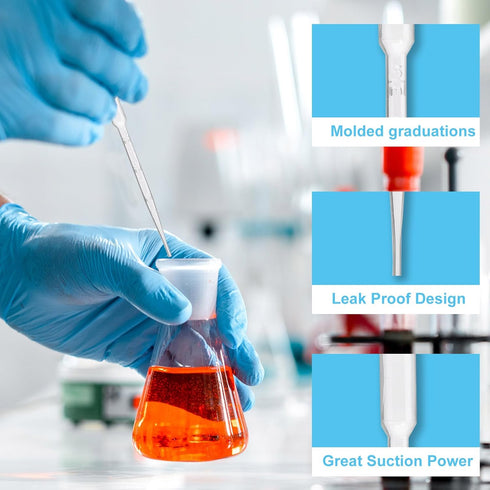 Biologix 2000pcs 3ml Plastic Transfer Pipettes, Disposable Clear Liquid Droppers for Science Laboratory
