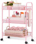 Generic Rolling Cart Organizer 3 Tier, Mesh Utility Cart with Wheels, Office School