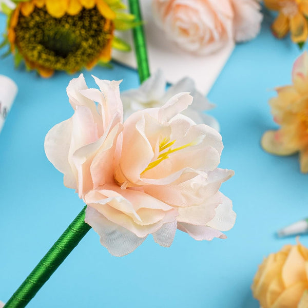 Flower Pens, 15 Pieces Mixed Floral Gel Ink Ballpoint Pens for Birthday Party Wedding Mother Girlfriend Office Supplies