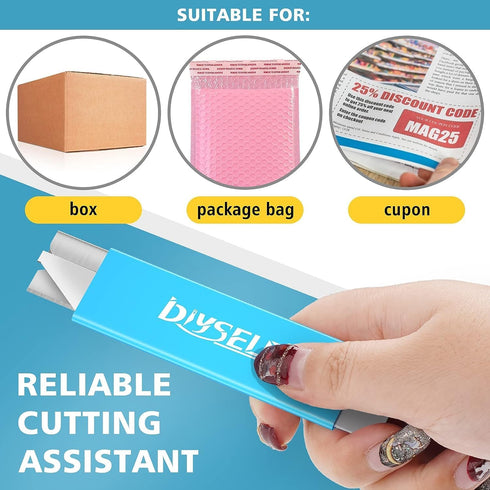 24 Pack Packages, DIYSELF Box Cutters, Box Cutter Retractable, Box Cutter Knife with Single Edge Razor Blade, Utility