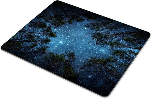 Smooffly Beautiful Night Sky Mouse Pad, The Milky Way and Trees, Non-Slip Rubber Gaming Mouse Pad