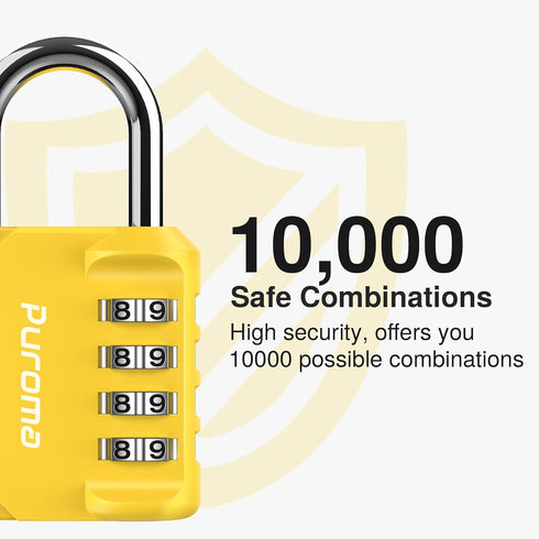 Puroma 2 Pack Combination Lock, 4 Digit Locker Lock, Outdoor Waterproof Padlock for School Gym Locker