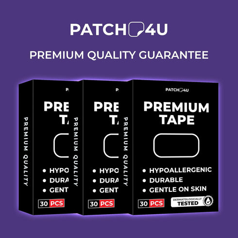 PATCH4U (30 Pack) Packaging Premium Tape - Pain Free Removal, Hypoallergenic, Latex Free & Gentle On Skin - May Vary