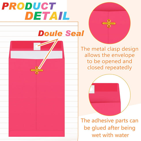 Geyee 200 Pcs 5 x 7" Manilla Clasp Envelopes, Gummed Closure 28 lb Kraft Paper for Storing or Mailing